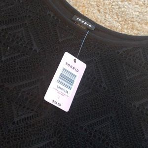 Torrid black lace layer tank